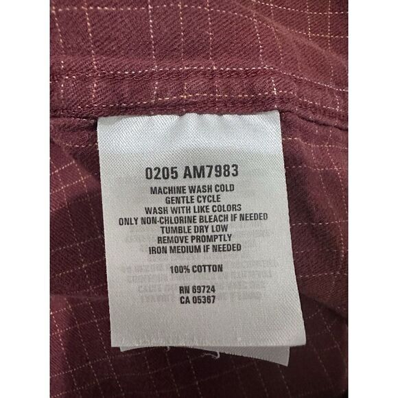 Columbia Mens Casual Button Shirt Sz XXL Maroon Red Plaid Flannel 2XL Gorpcore - Picture 6 of 8